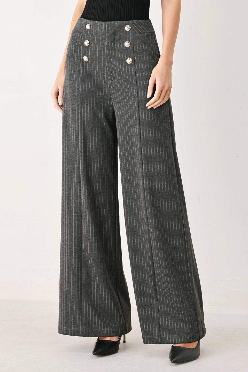 MODERN PINSTRIPE WOVEN PANTS