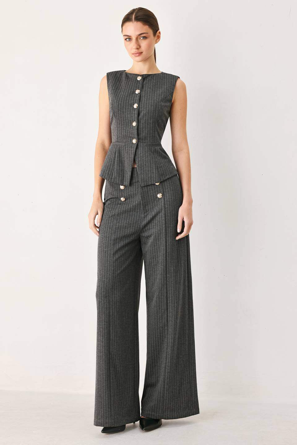 MODERN PINSTRIPE WOVEN PANTS