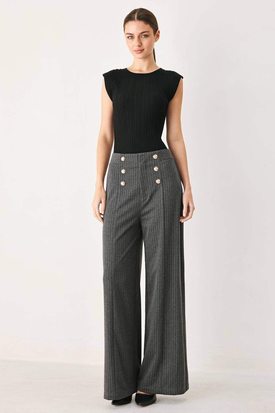 MODERN PINSTRIPE WOVEN PANTS