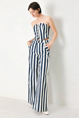 NAVY BLOSSOM WOVEN PANTS - Flying Tomato - Flyclothing LLC