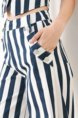 NAVY BLOSSOM WOVEN PANTS - Flying Tomato - Flyclothing LLC