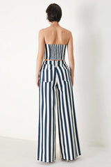 NAVY BLOSSOM WOVEN PANTS - Flying Tomato - Flyclothing LLC