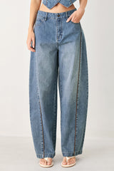 WESTERN MUSE DENIM BALLON PANTS - Flying Tomato - Flyclothing LLC
