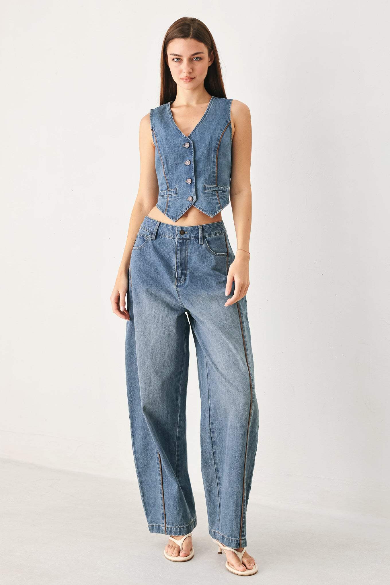 WESTERN MUSE DENIM BALLON PANTS - Flying Tomato - Flyclothing LLC