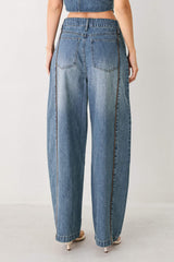WESTERN MUSE DENIM BALLON PANTS - Flying Tomato - Flyclothing LLC