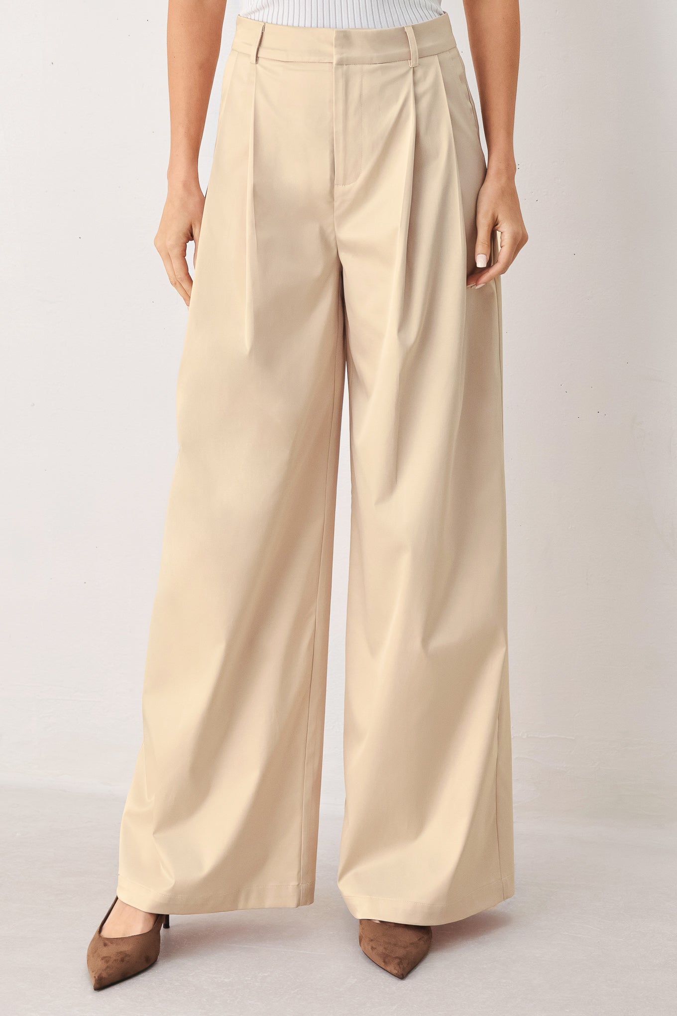 PARCHMENT RELAXED-FIT WOVEN PANTS