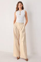 PARCHMENT RELAXED-FIT WOVEN PANTS