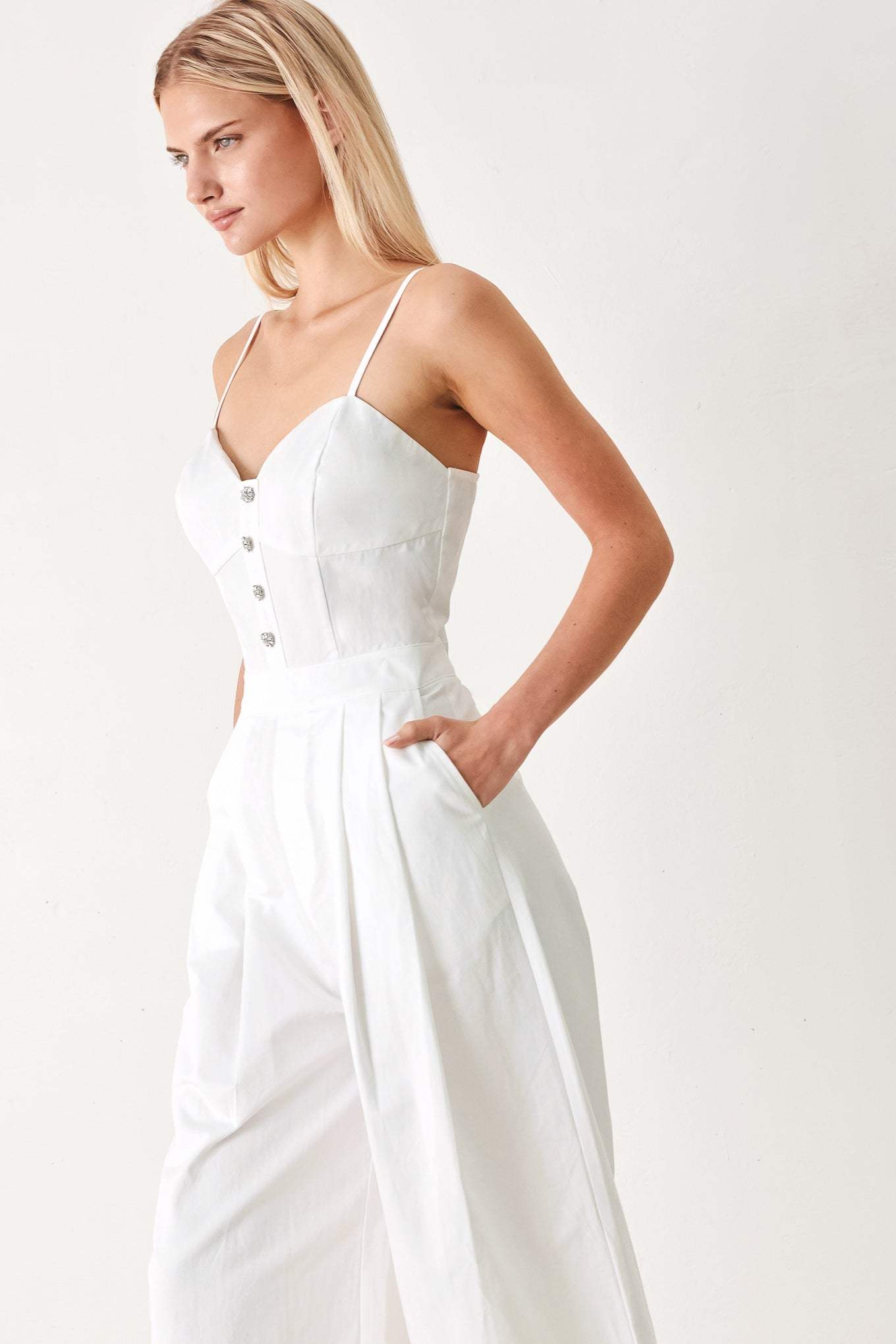 TRUE LOVE LOOK WOVEN JUMPSUIT - Flying Tomato - Flyclothing LLC
