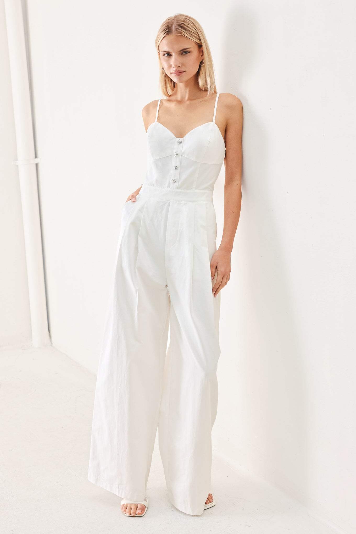TRUE LOVE LOOK WOVEN JUMPSUIT - Flying Tomato - Flyclothing LLC