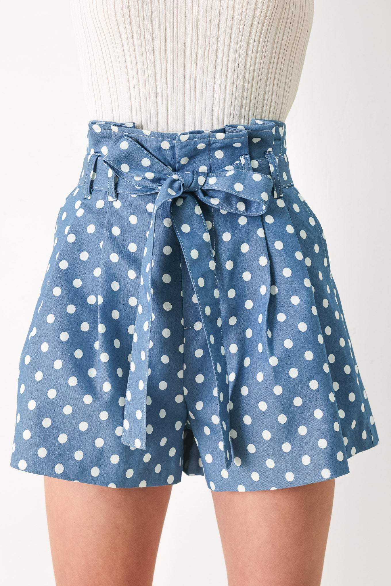 FLIRTY DOTS TIE WOVEN SHORTS - Flying Tomato - Flyclothing LLC