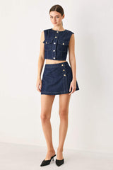 ICONIC INDIGO DENIM SKORT - Flying Tomato - Flyclothing LLC