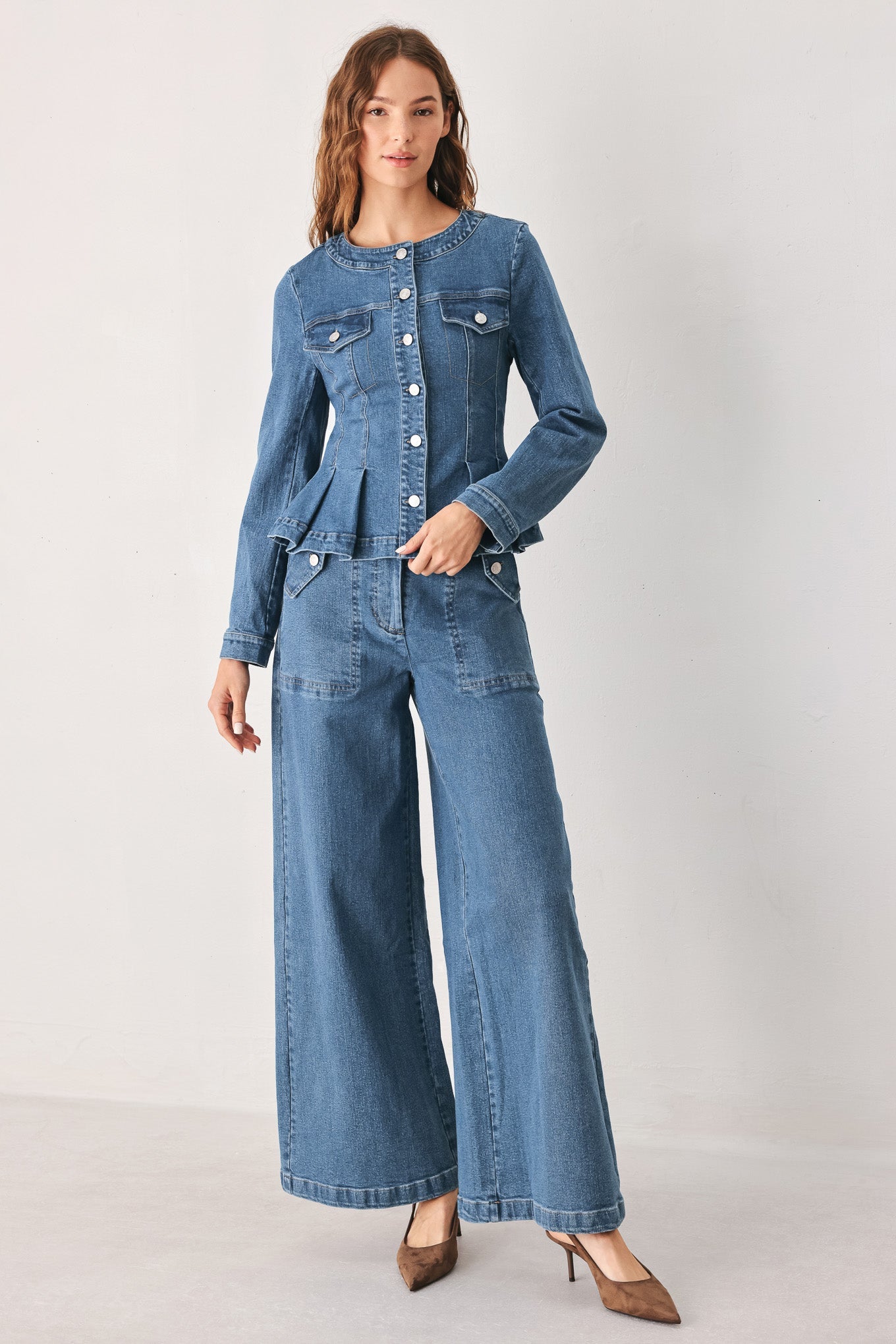 BRIAR BLUE FLARED DENIM PANTS