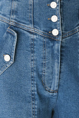 BRIAR BLUE FLARED DENIM PANTS