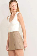 MANHATTAN PEPLUM WOVEN SKORT - Flying Tomato - Flyclothing LLC