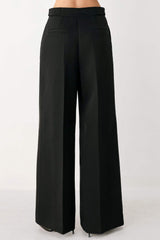 BLACK POWER PALAZZO WOVEN PANTS