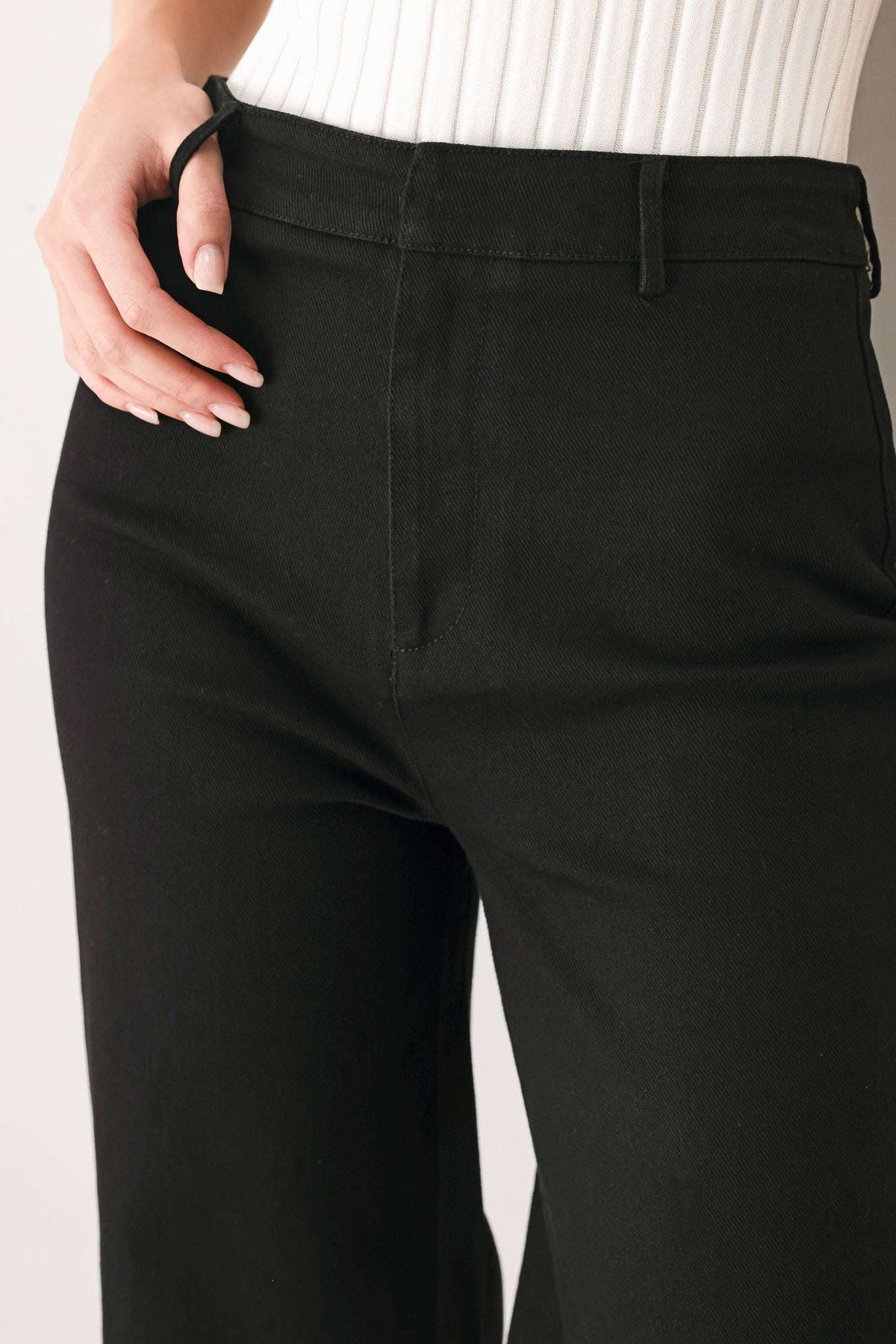 DENIM AUTHORITY BLACK DENIM WIDE-LEG PANTS - Flying Tomato - Flyclothing LLC