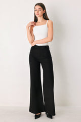 DENIM AUTHORITY BLACK DENIM WIDE-LEG PANTS - Flying Tomato - Flyclothing LLC