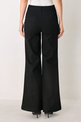 DENIM AUTHORITY BLACK DENIM WIDE-LEG PANTS - Flying Tomato - Flyclothing LLC