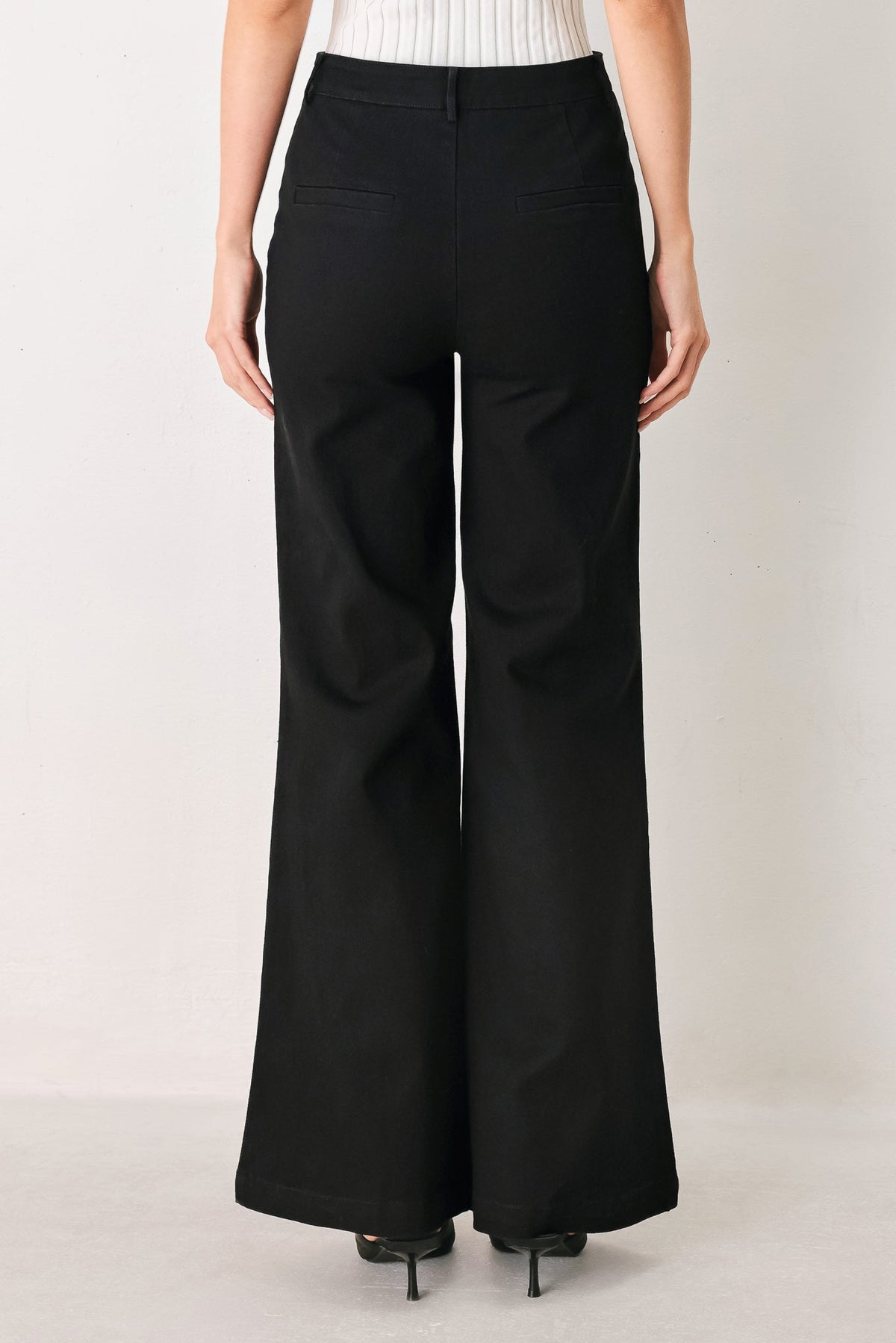 DENIM AUTHORITY BLACK DENIM WIDE-LEG PANTS - Flying Tomato - Flyclothing LLC