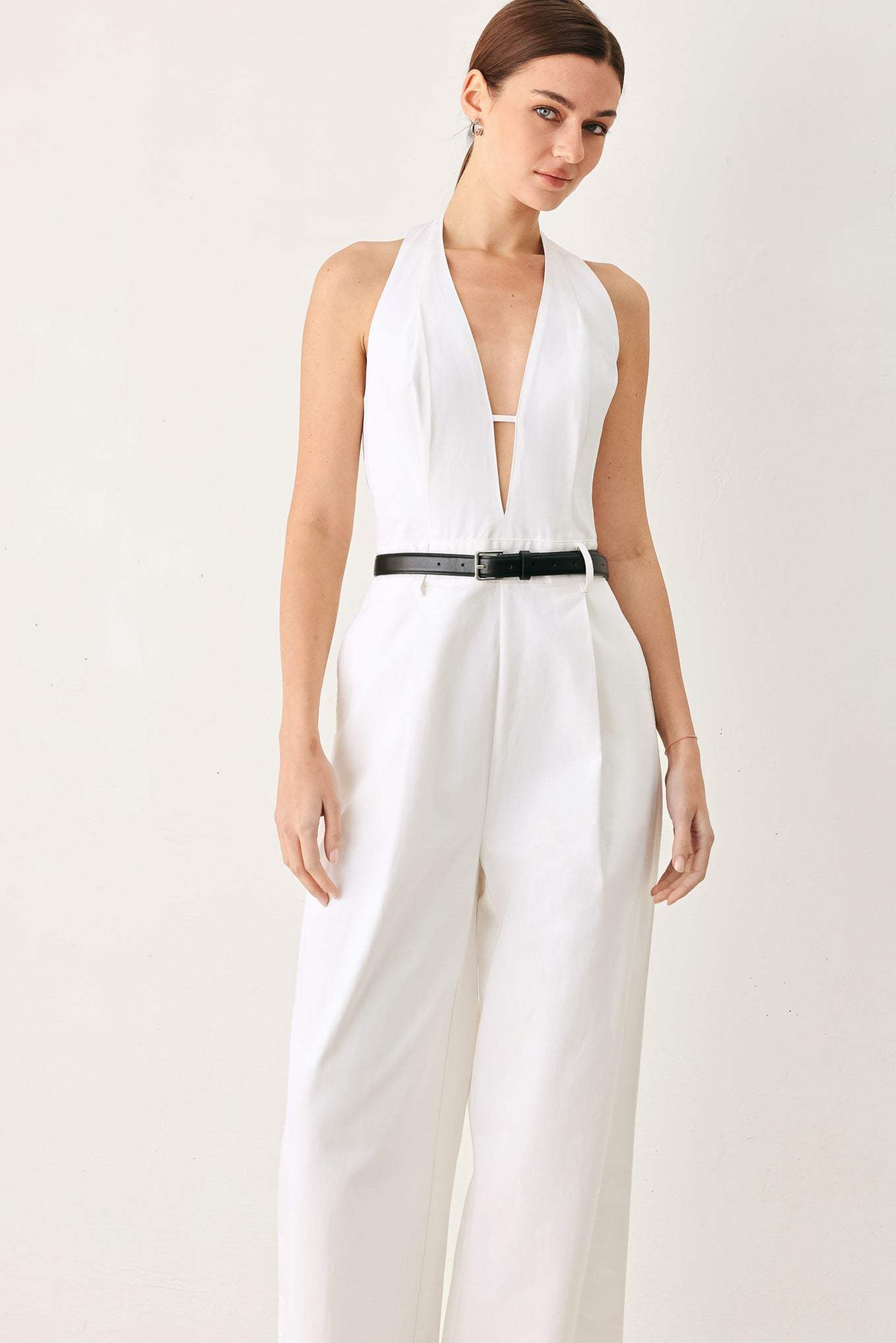 PRETTY MOMENT HALTER WOVEN JUMPSUIT - Flying Tomato - Flyclothing LLC