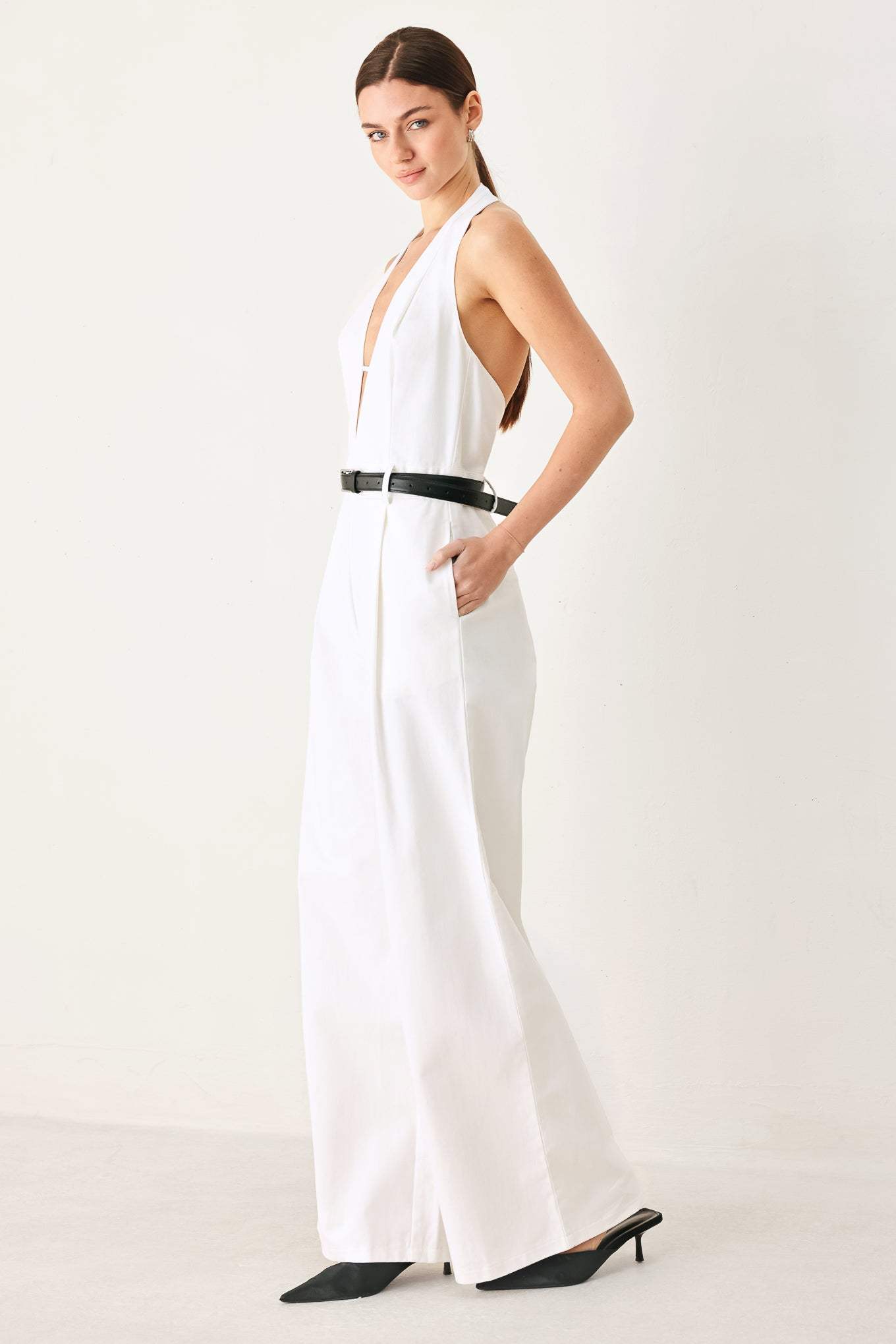 PRETTY MOMENT HALTER WOVEN JUMPSUIT - Flying Tomato - Flyclothing LLC
