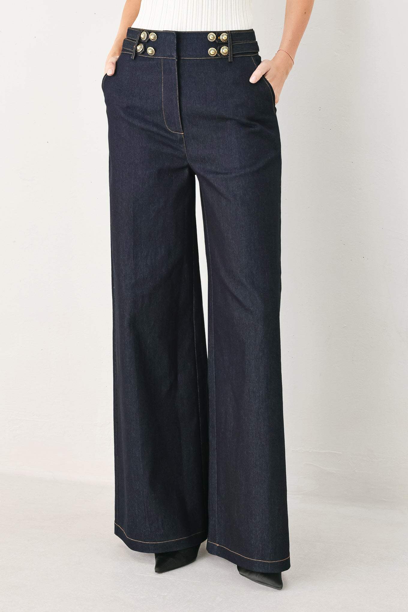 DARK INDIGO DENIM PANTS - Flying Tomato - Flyclothing LLC