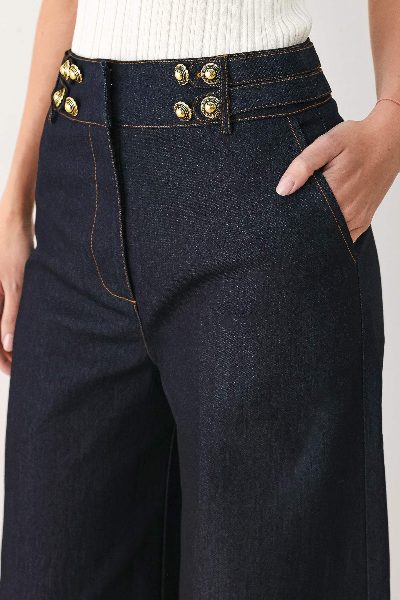 DARK INDIGO DENIM PANTS - Flying Tomato - Flyclothing LLC