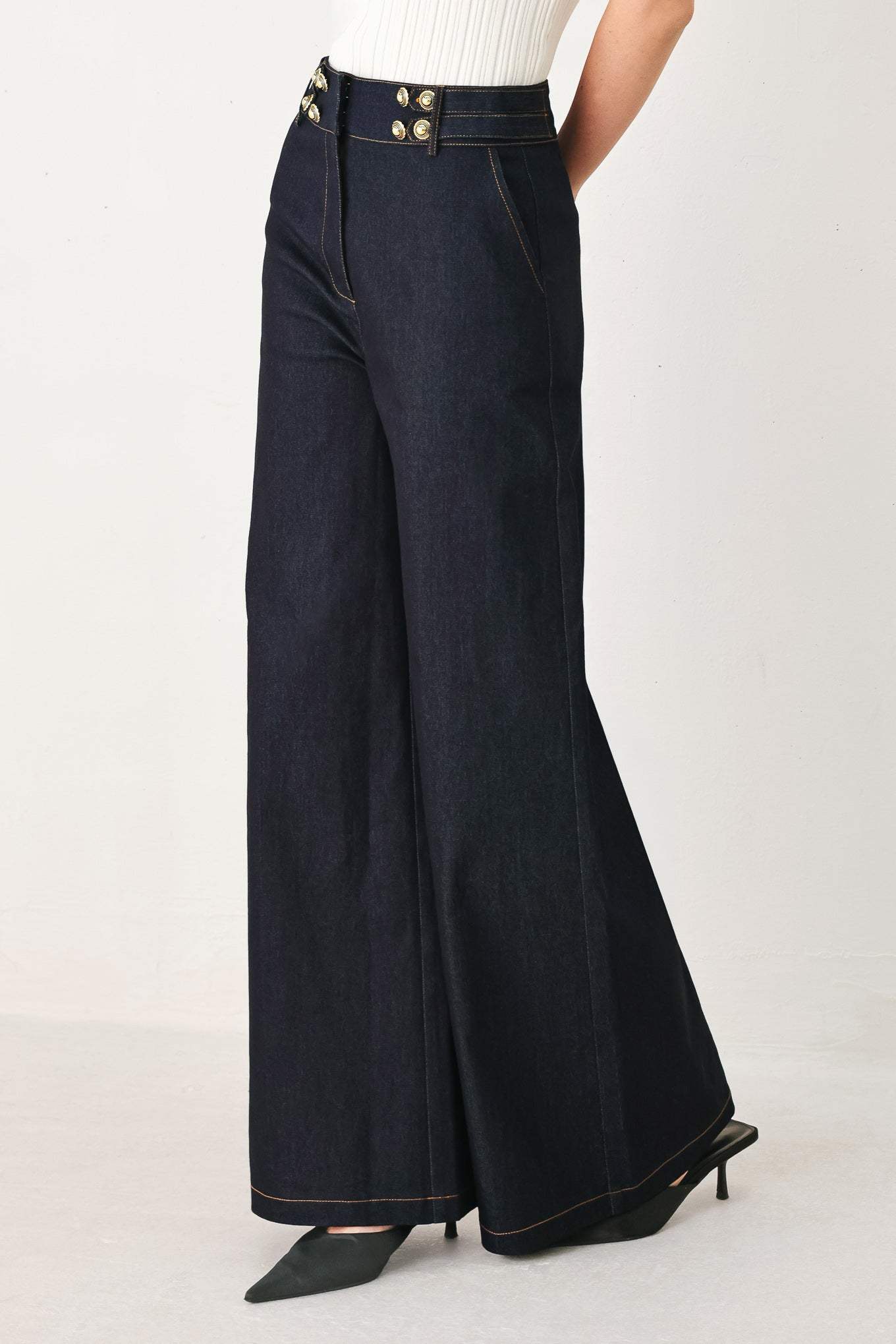 DARK INDIGO DENIM PANTS - Flying Tomato - Flyclothing LLC