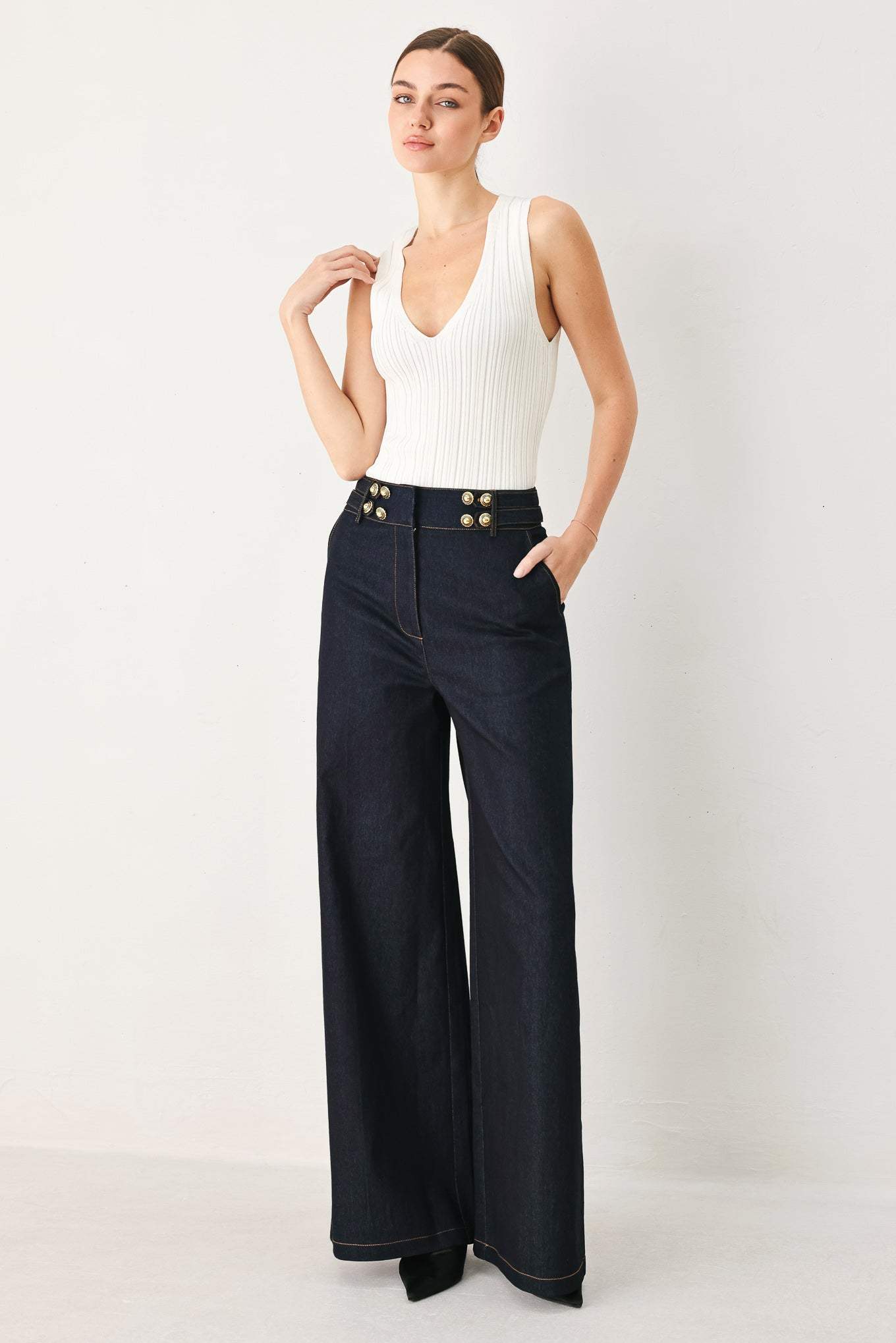 DARK INDIGO DENIM PANTS - Flying Tomato - Flyclothing LLC