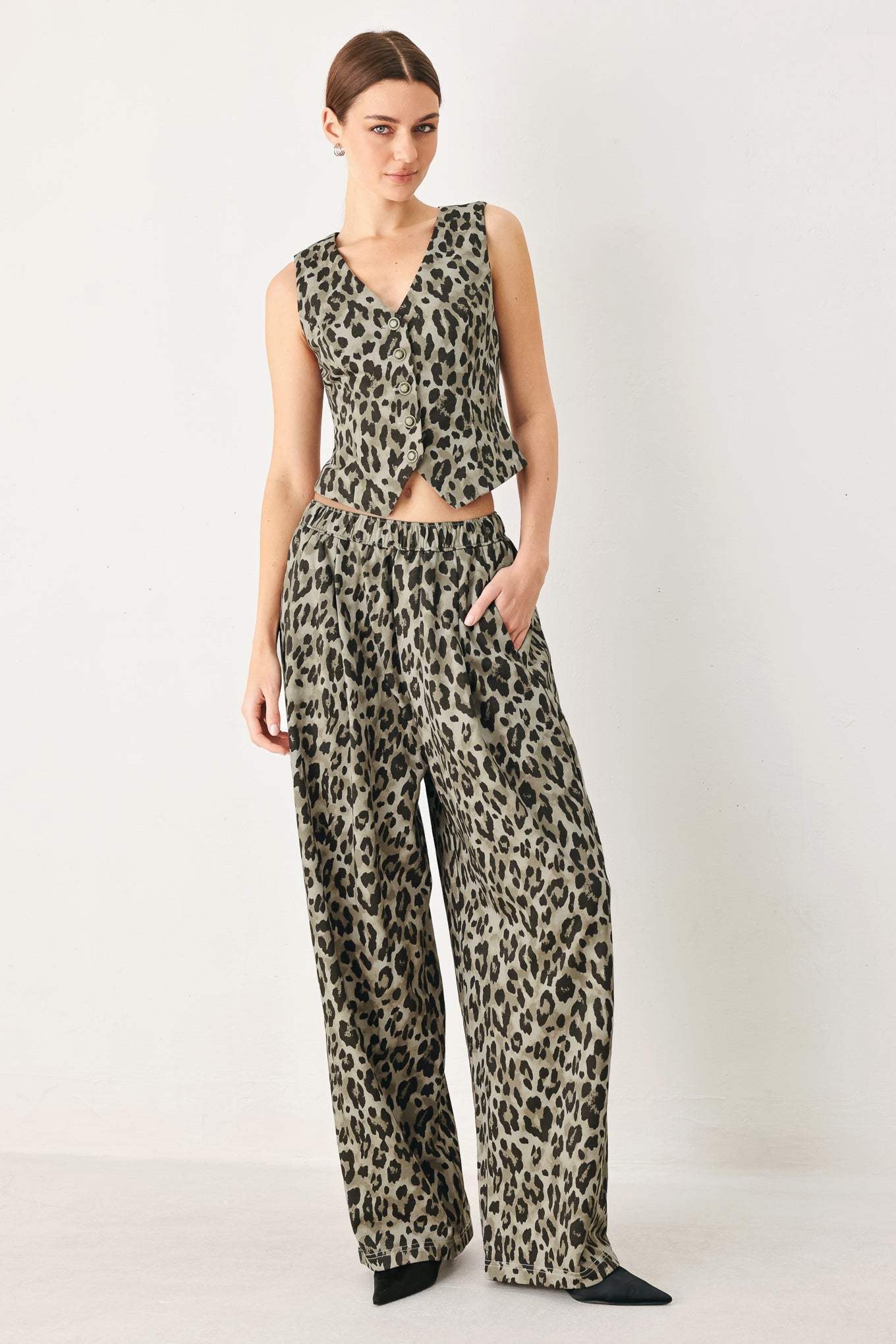 LEOPARD LUXE WOVEN PANTS