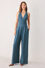 ARCTIC BLUE WOVEN JUMPSUIT