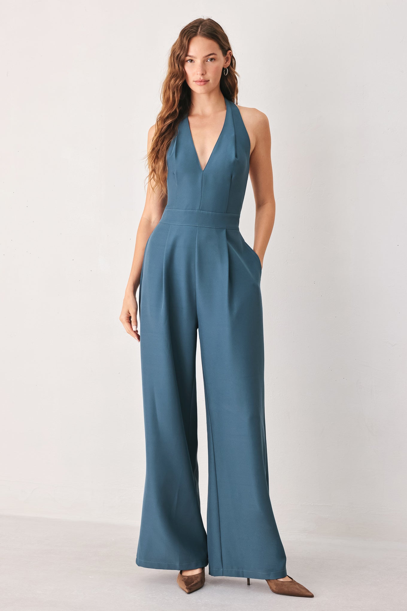 ARCTIC BLUE WOVEN JUMPSUIT