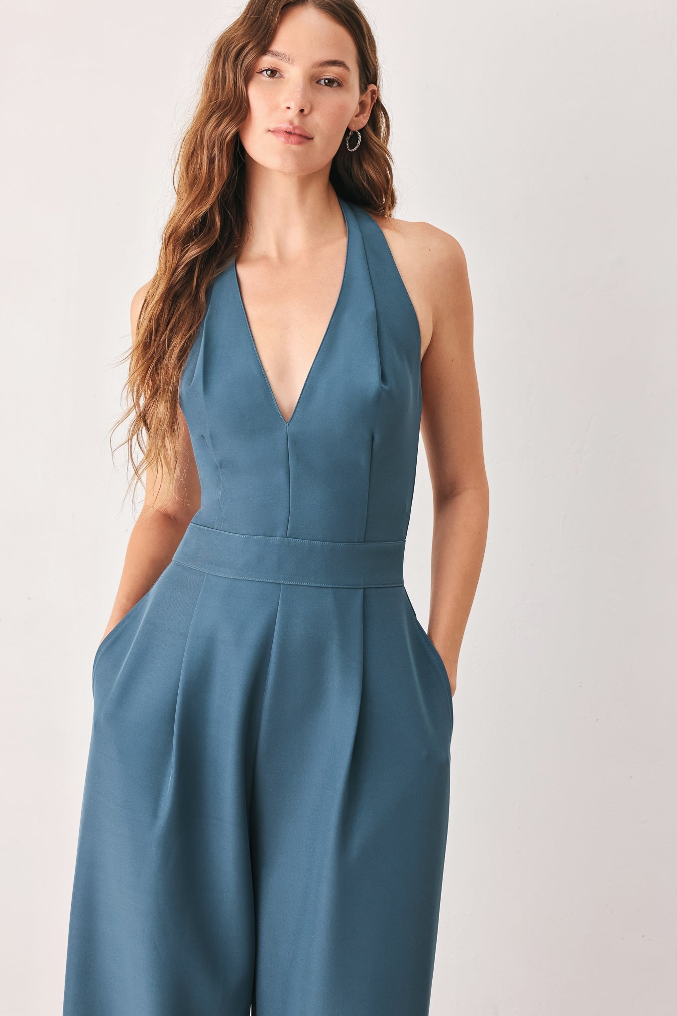 ARCTIC BLUE WOVEN JUMPSUIT