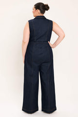 SLEEVELESS WORKWEAR DENIM JUMPSUIT - Flying Tomato - Flyclothing LLC