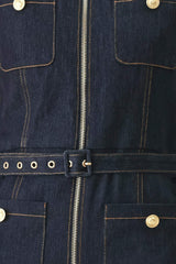 SLEEVELESS WORKWEAR DENIM JUMPSUIT