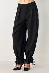 NOIR DRAWSTRING WOVEN PANTS
