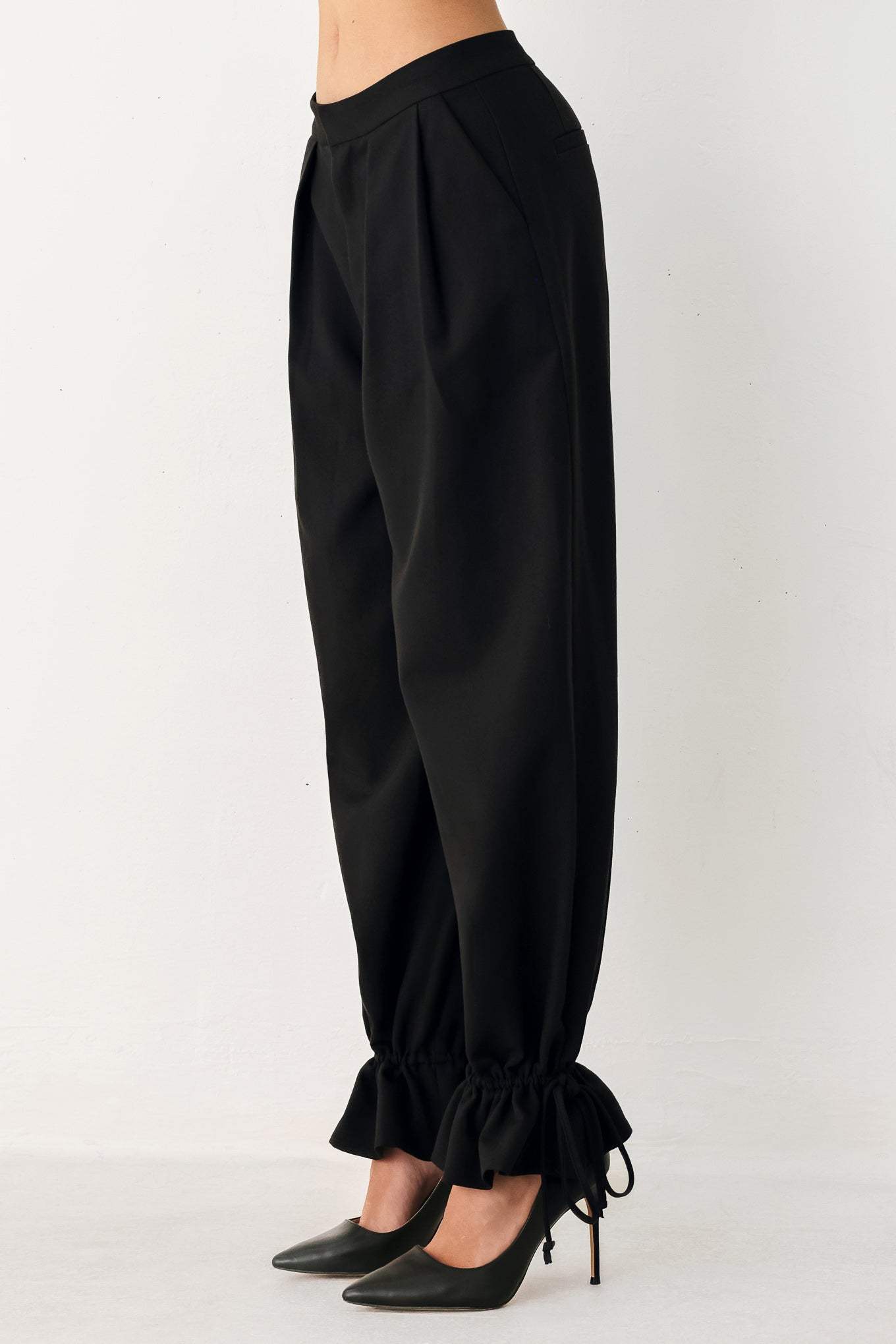 NOIR DRAWSTRING WOVEN PANTS - Flying Tomato - Flyclothing LLC
