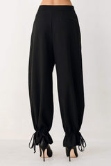 NOIR DRAWSTRING WOVEN PANTS - Flying Tomato - Flyclothing LLC