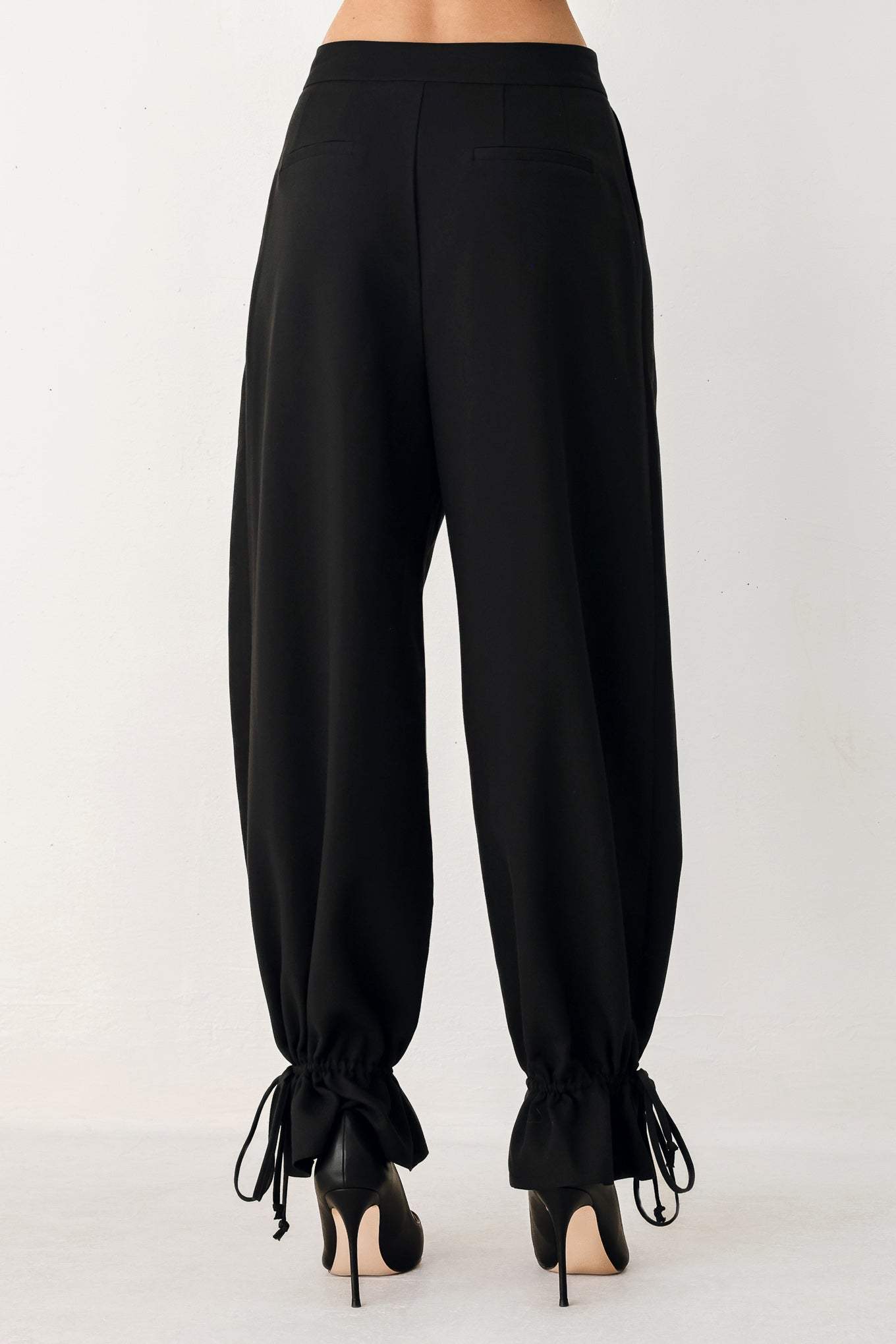 NOIR DRAWSTRING WOVEN PANTS - Flying Tomato - Flyclothing LLC