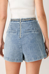 SKYWARD LINKED DENIM CROP SKORT - Flying Tomato - Flyclothing LLC