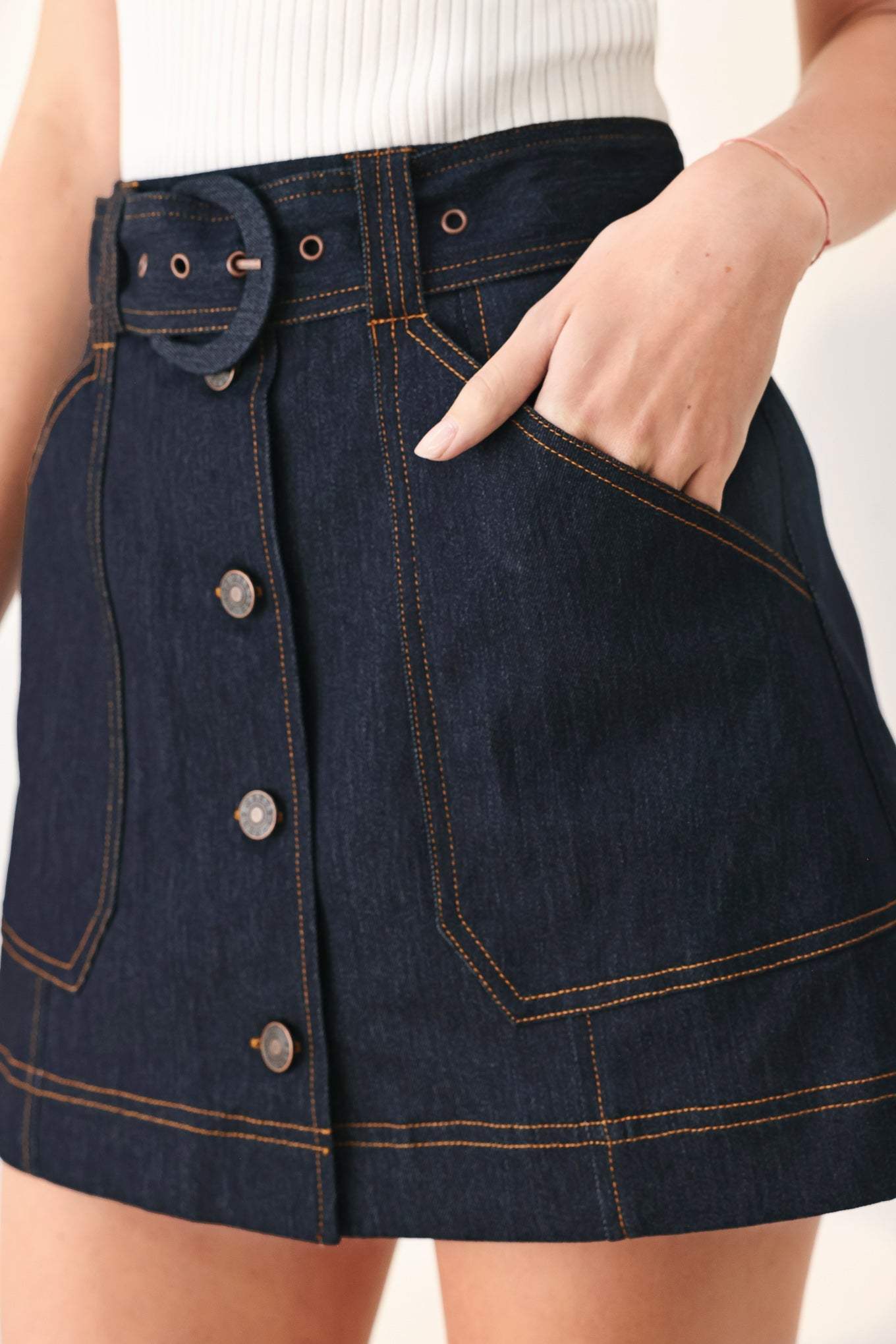 CHIC CHARM DENIM SKORT - Flying Tomato - Flyclothing LLC