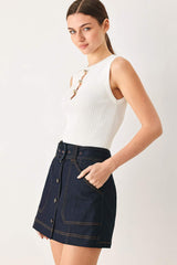 CHIC CHARM DENIM SKORT - Flying Tomato - Flyclothing LLC