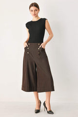 ESPRESSO MUSE WOVEN CULOTTES PANTS