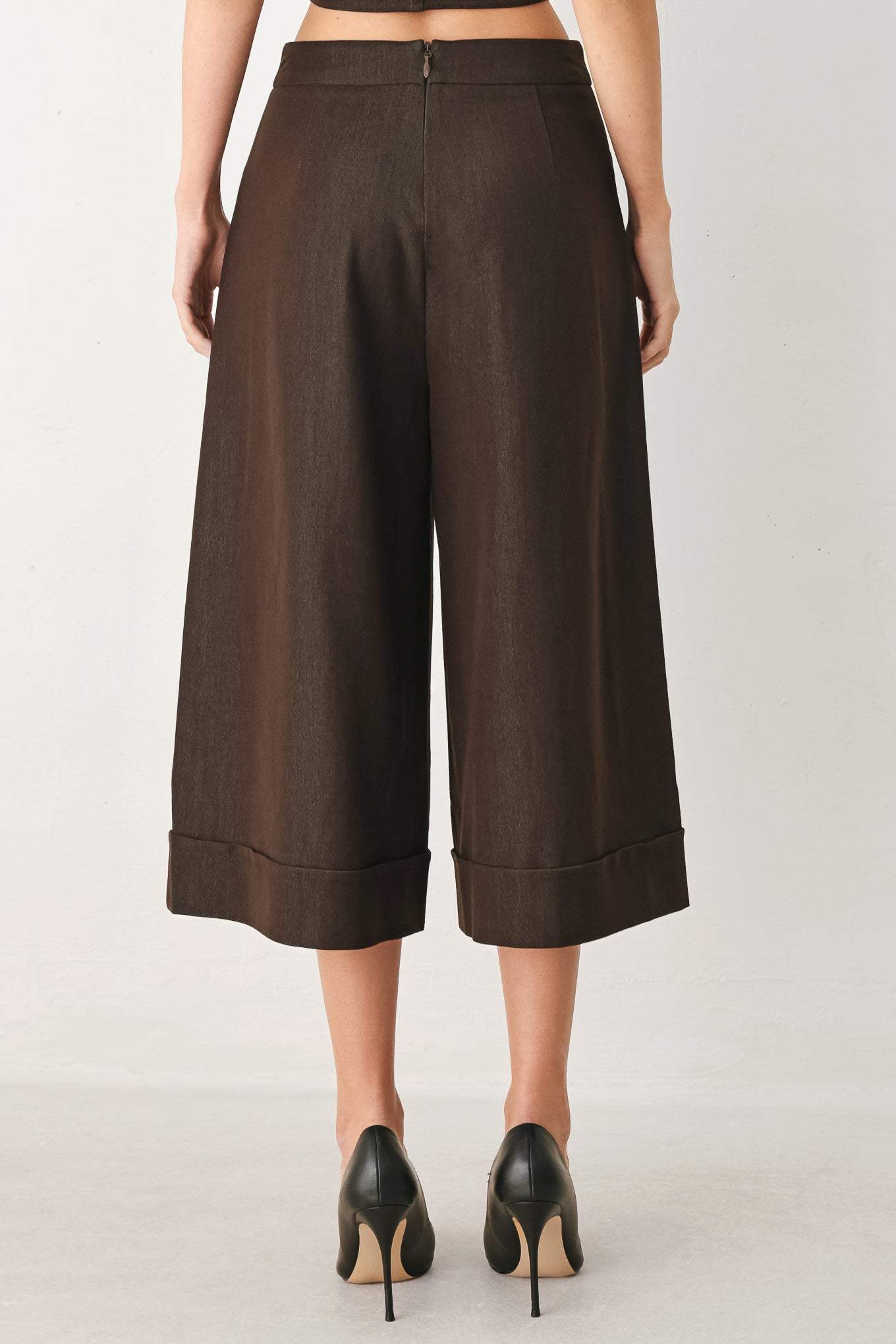 ESPRESSO MUSE WOVEN CULOTTES PANTS