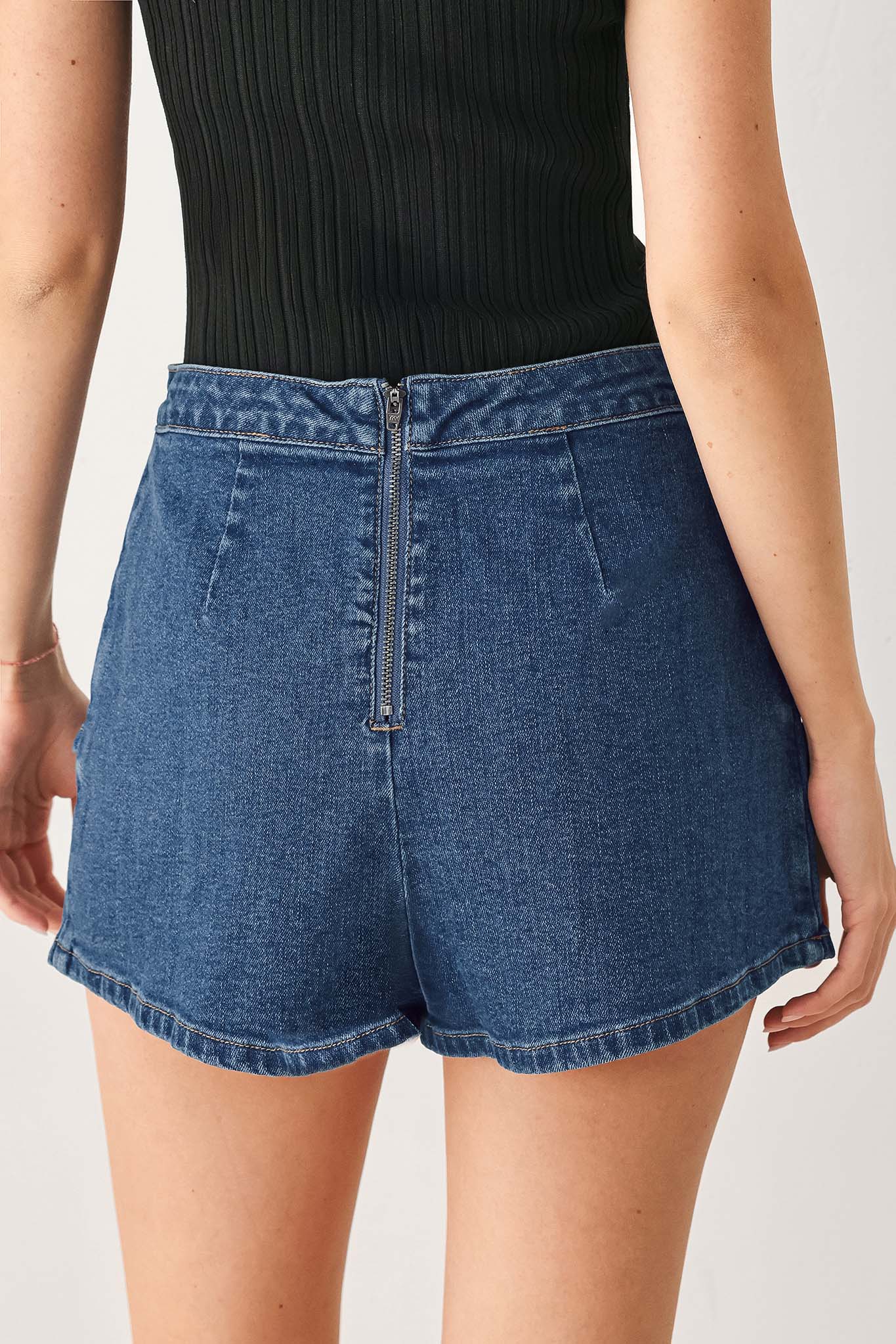 ASYMMETRIC DENIM SKORT - Flying Tomato - Flyclothing LLC