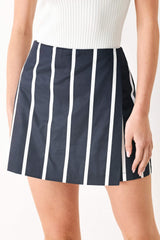 DARK RHYTHM STRIPE WOVEN SKORT - Flying Tomato - Flyclothing LLC