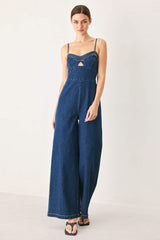 SWEET CHARM DENIM JUMPSUIT - Flying Tomato - Flyclothing LLC