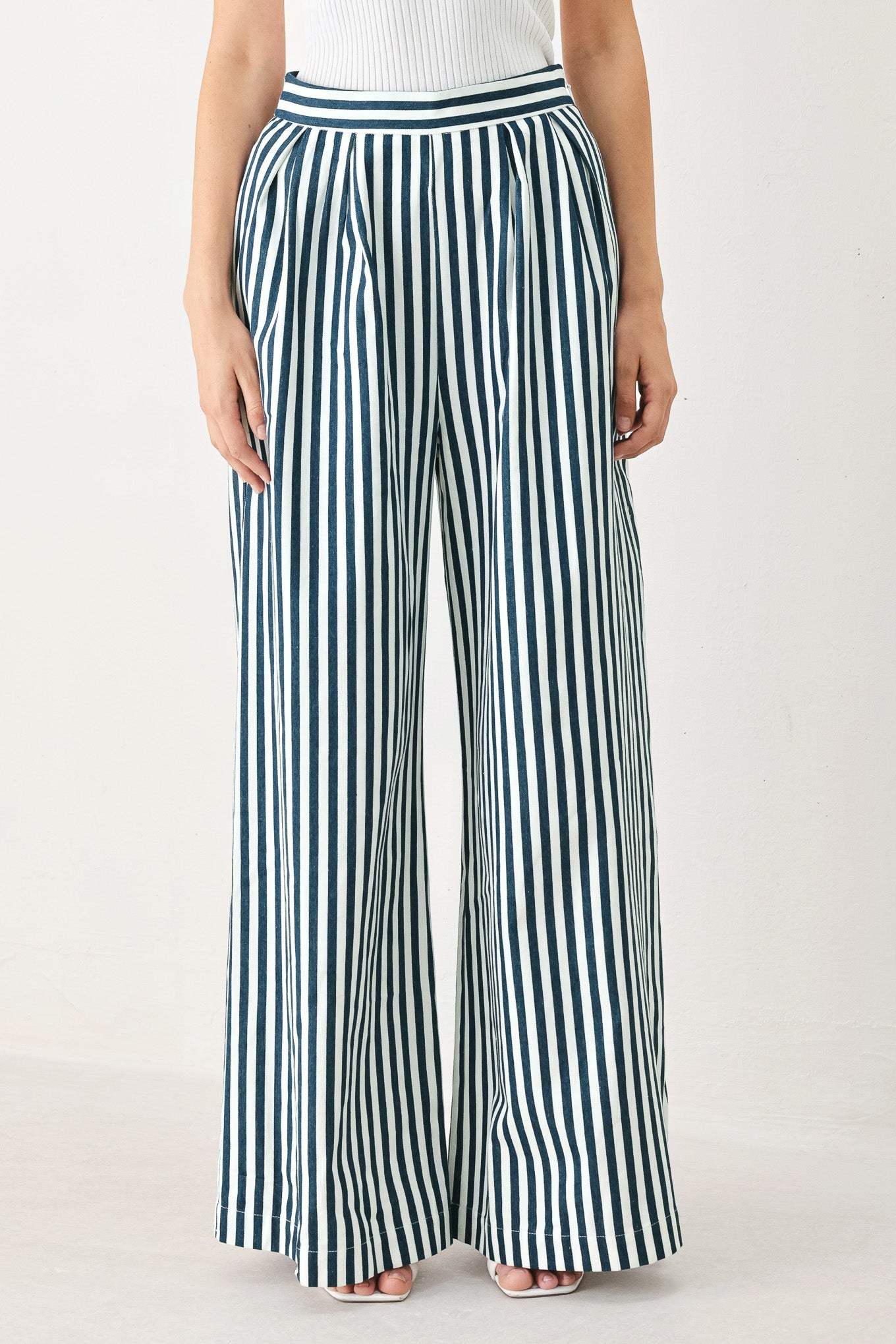 PORTSIDE STRIPE WOVEN WIDE LEG PANTS - Flying Tomato - Flyclothing LLC
