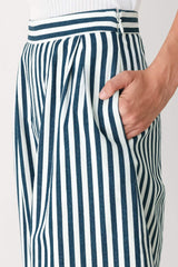 PORTSIDE STRIPE WOVEN WIDE LEG PANTS - Flying Tomato - Flyclothing LLC
