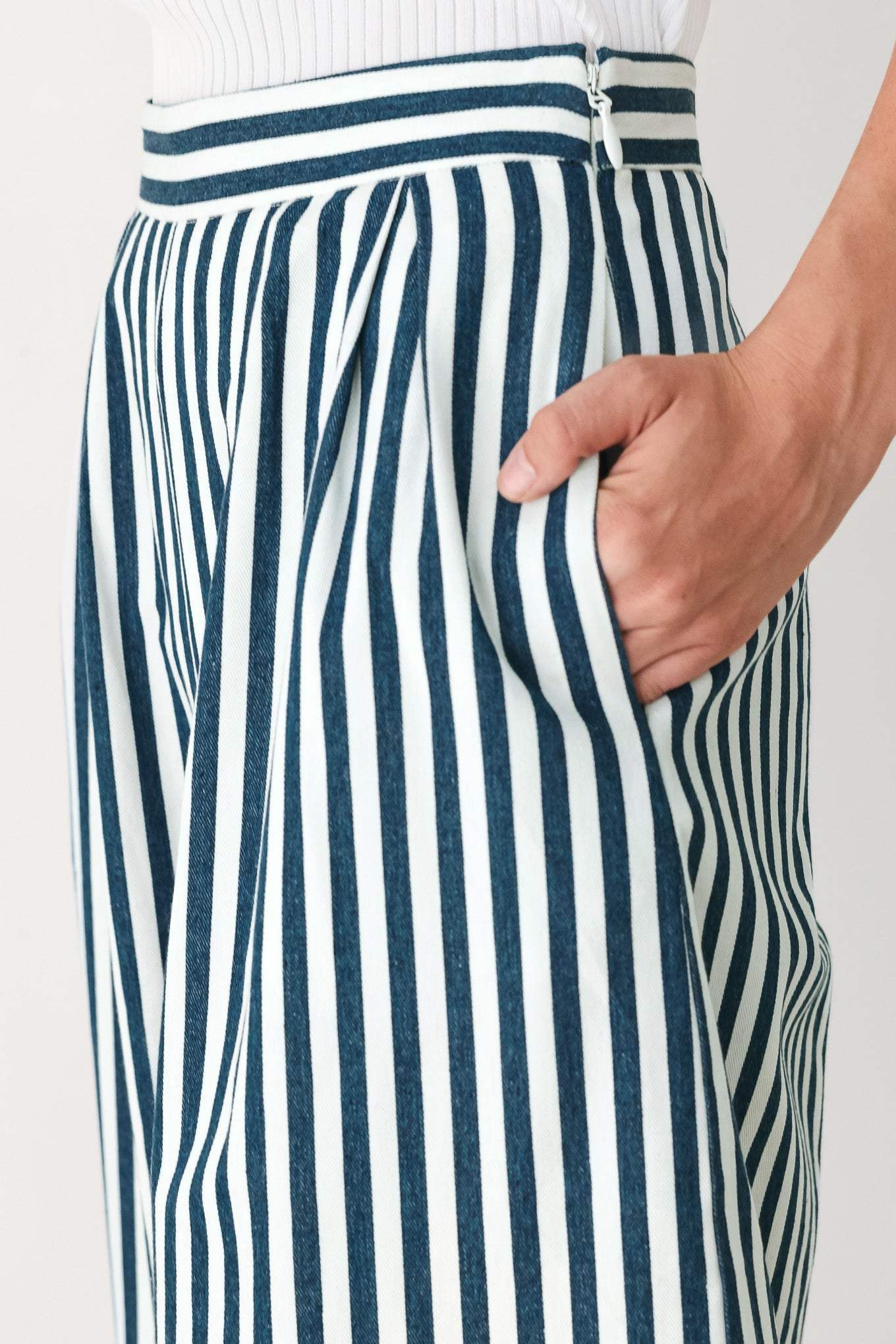 PORTSIDE STRIPE WOVEN WIDE LEG PANTS - Flying Tomato - Flyclothing LLC